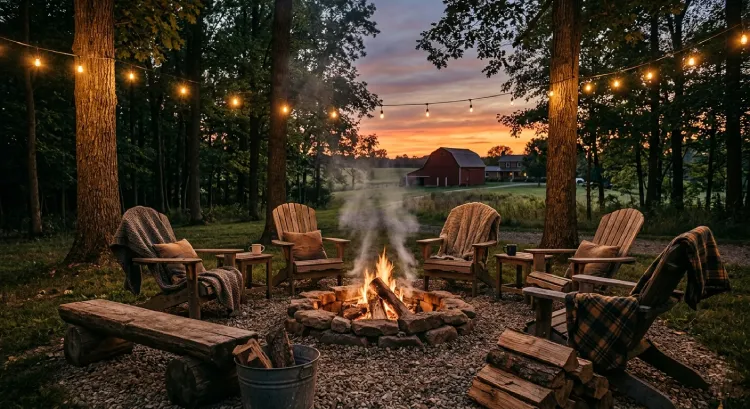 Dave Chappelle house fire pit outdoor gathering space 