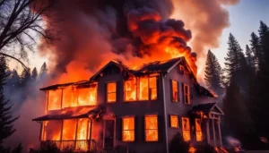 dreaming burning house