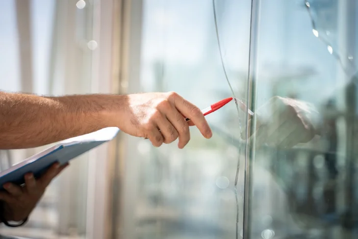 Professional technician performing Windows Repair and Glass Replacement on a damaged residential window