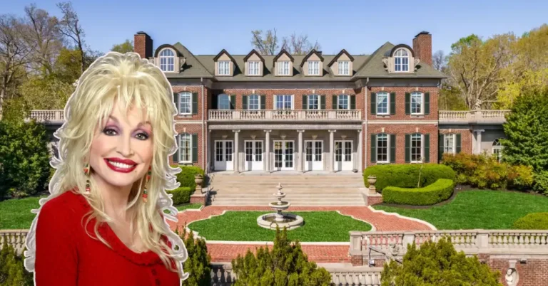 Dolly Parton House: The iconic country star’s charming Tennessee estate with bright red roofs and lush gardens.