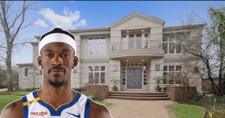 Jimmy Butler House featuring a sunlit Spanish Revival mansion, lush gardens, and resort-style amenities that showcase the NBA star’s luxurious lifestyle.