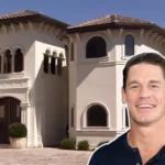 John Cena House featuring a grand Mediterranean-style mansion with lush landscaping and modern luxury details.