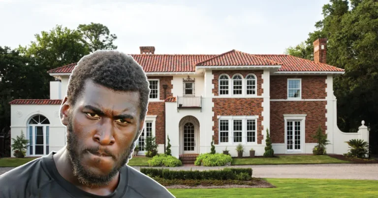 The Justin Blackmon house in Houston: A luxury $1.5 million Mediterranean-style residence with red tile roof and brick facade showcasing the former NFL star's real estate success