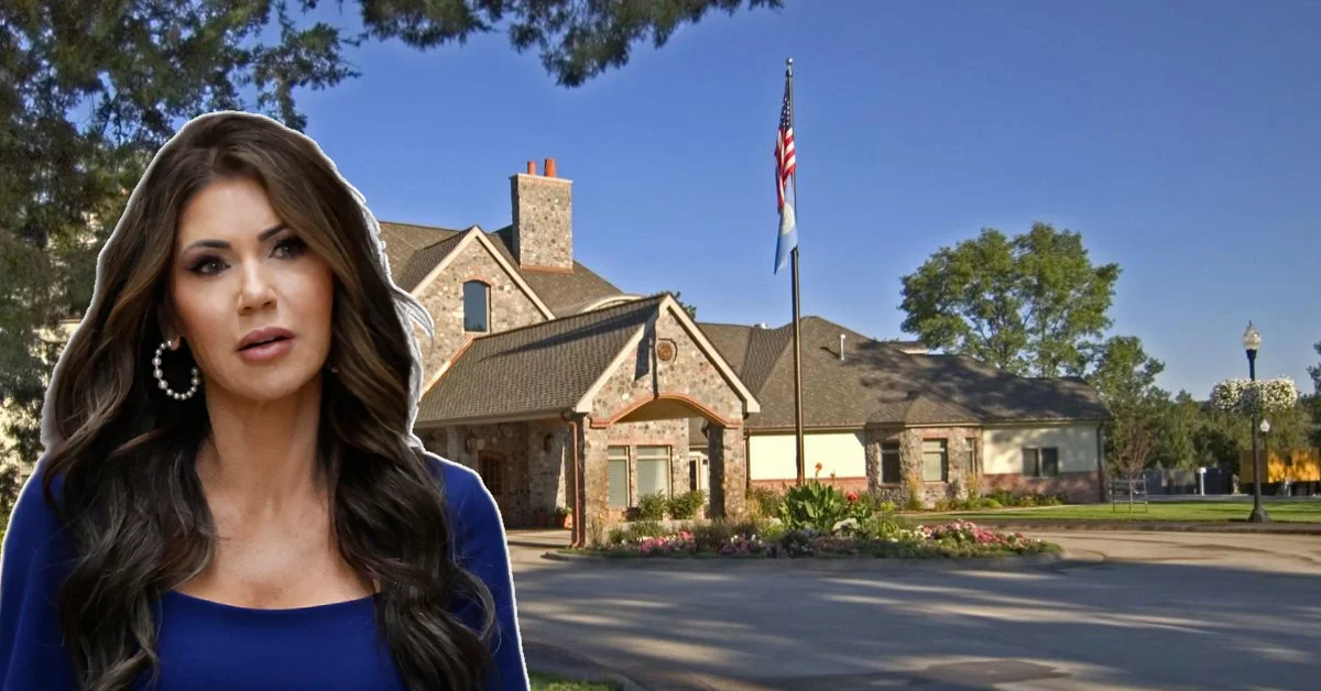 Kristi Noem House with the South Dakota landscape in the background, highlighting her rural home and political roots.