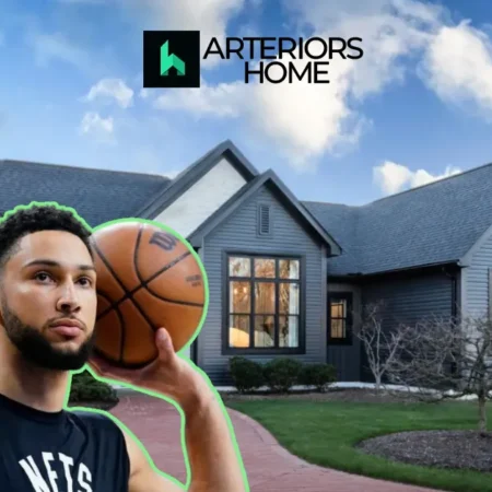 Ben Simmons house Brooklyn penthouse interior showing luxury living room with panoramic Manhattan Bridge views