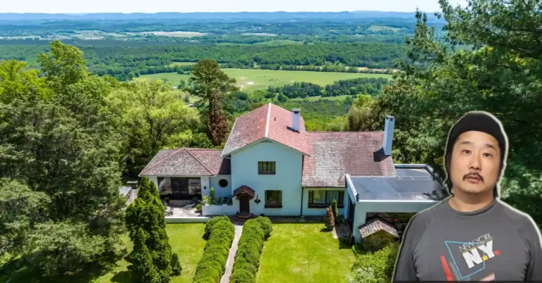 Bobby Lee house aerial view showing $1.5 million Los Angeles property with landscaped grounds and hillside location