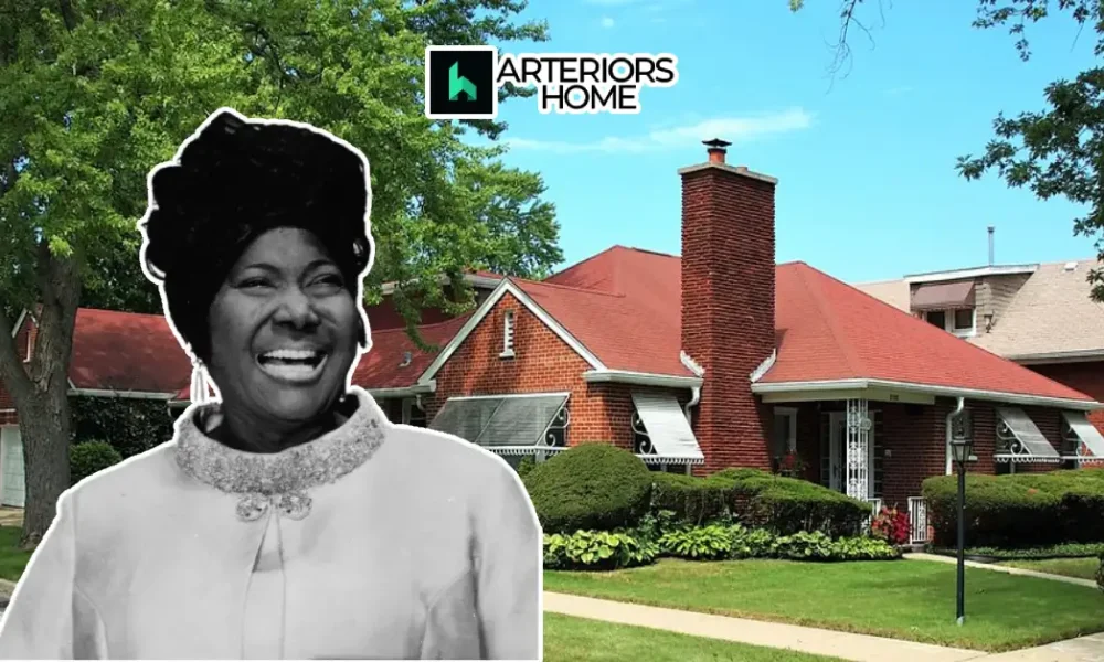 Mahalia Jackson House, historic Chicago brick home with lush lawn, symbolizing the gospel singer’s legacy and cultural impact.