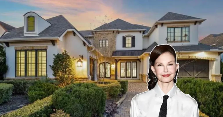 Front view of the historic Ashley Judd House in Franklin, Tennessee, showing farmhouse charm and lush outdoor spaces.