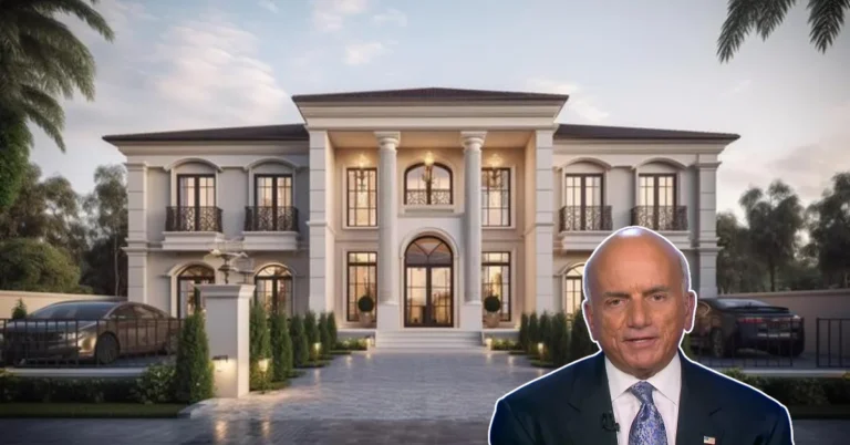 Aerial view of the Dennis Tito House in Pacific Palisades, showcasing its luxury features and stunning ocean views.