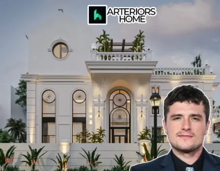 Josh Hutcherson House Hollywood Hills exterior showing mid-century modern architecture with expansive glass walls and treetop deck overlooking Los Angeles