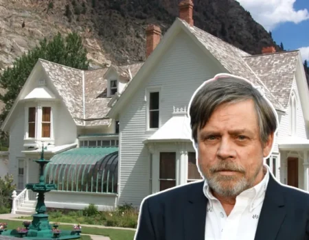 A view of the Mark Hamill House in Malibu surrounded by wildfire smoke during the 2025 California wildfires.