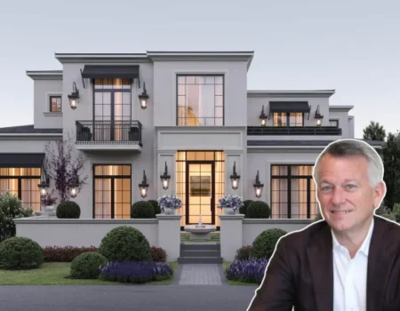 Exterior view of the grand Paul Edgerley House, a 10,350 sq ft estate in Brookline MA with classic charm and modern luxury.