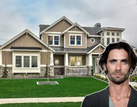 Modern view of the Tyson Ritter House in Los Angeles with lush gardens, reflecting the luxury and style of Tyson Ritter’s celebrity home.
