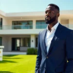 Front view of the Dwyane Wade House showcasing its modern architecture, luxury design, and stylish outdoor space.