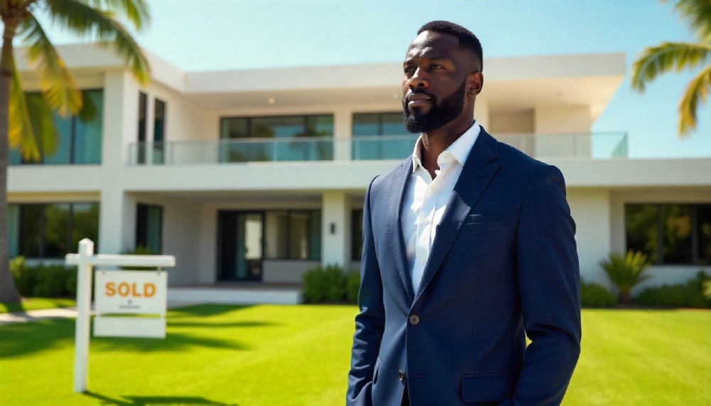 Front view of the Dwyane Wade House showcasing its modern architecture, luxury design, and stylish outdoor space.