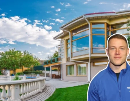 Christian McCaffrey house luxury mansion in Los Angeles with pool and tennis court