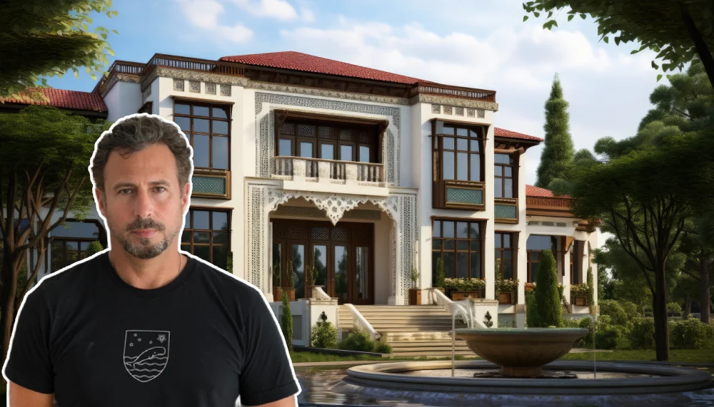 Enrique Martínez Celaya's Bel Air House with contemporary design, sculpture gardens, art studios, and luxurious landscaping on a private 2-acre lot.