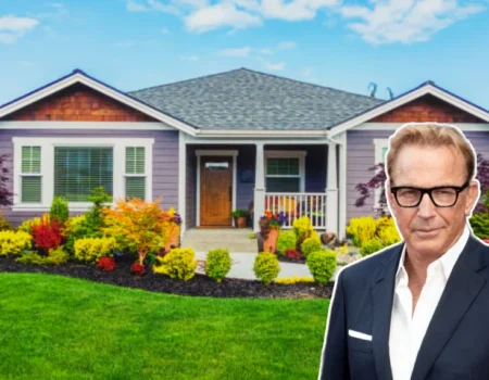 Exterior view of Kevin Costner House showcasing oceanfront estate and private beach