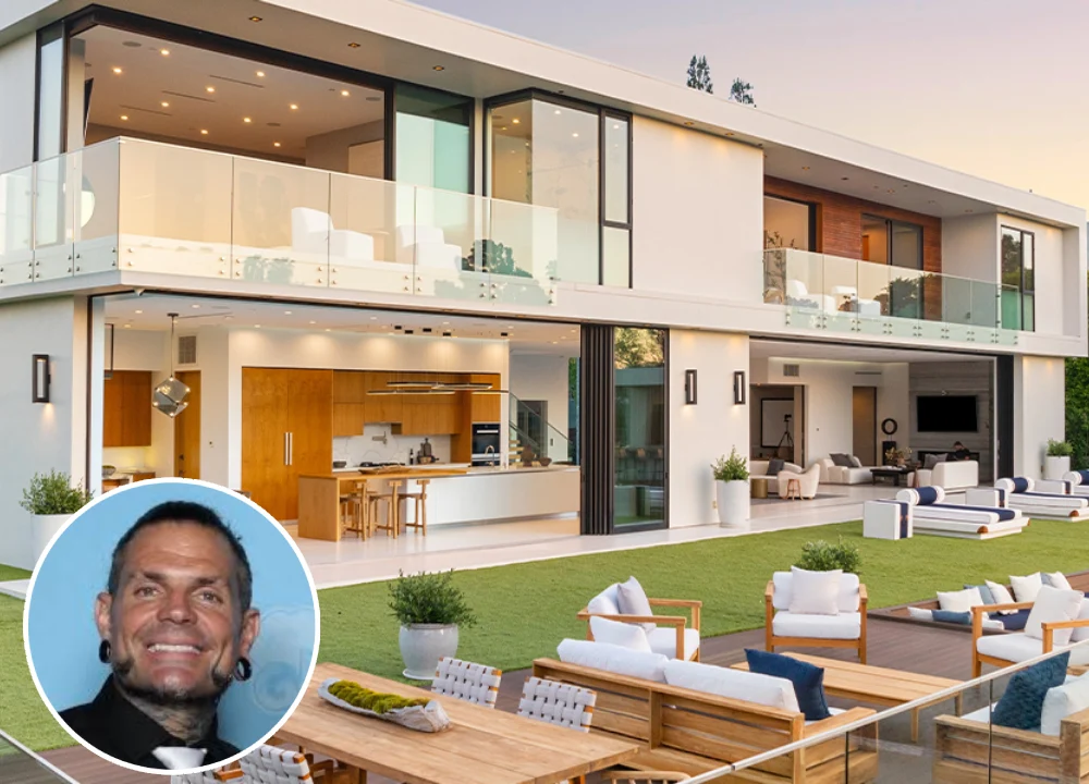 Jeff Hardy’s custom-built mansion, known as Jeff Hardy house, is surrounded by trees and greenery on a large 10-acre lot in Cameron, North Carolina.