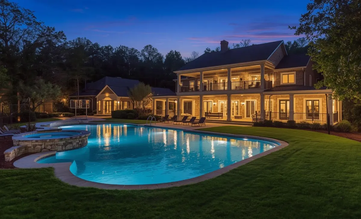 Luxury Conyers mansion with pool and basketball court owned by Dominique Wilkins