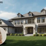 Aerial view of Barbi Benton’s Copper Palace in Aspen featuring copper-clad curved pods cascading down a mountain slope.