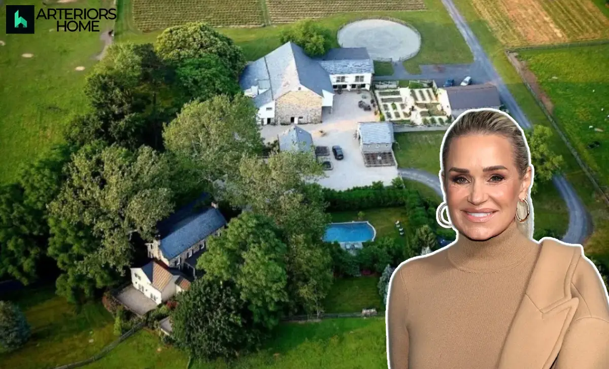 Yolanda Hadid Pennsylvania House: Complete Guide to Her $10.9M Farm Estate Yolanda Hadid Pennsylvania house farm estate New Hope Bucks County aerial view historic main residence guest cottages equestrian facilities