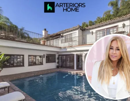 Faye Resnick house Hollywood Hills Spanish style architecture courtyard pool canyon views
