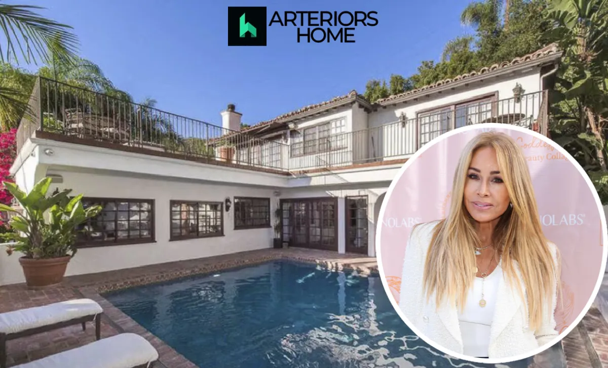 Faye Resnick house Hollywood Hills Spanish style architecture courtyard pool canyon views