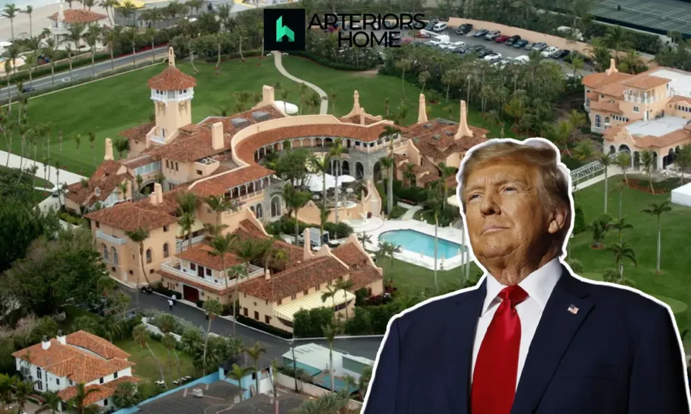 Donald Trump house Mar-a-Lago estate aerial view Palm Beach Florida mansion