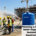 Steady water supply for concrete mixing on a construction site