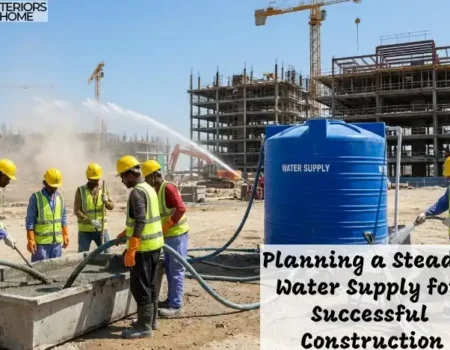Steady water supply for concrete mixing on a construction site