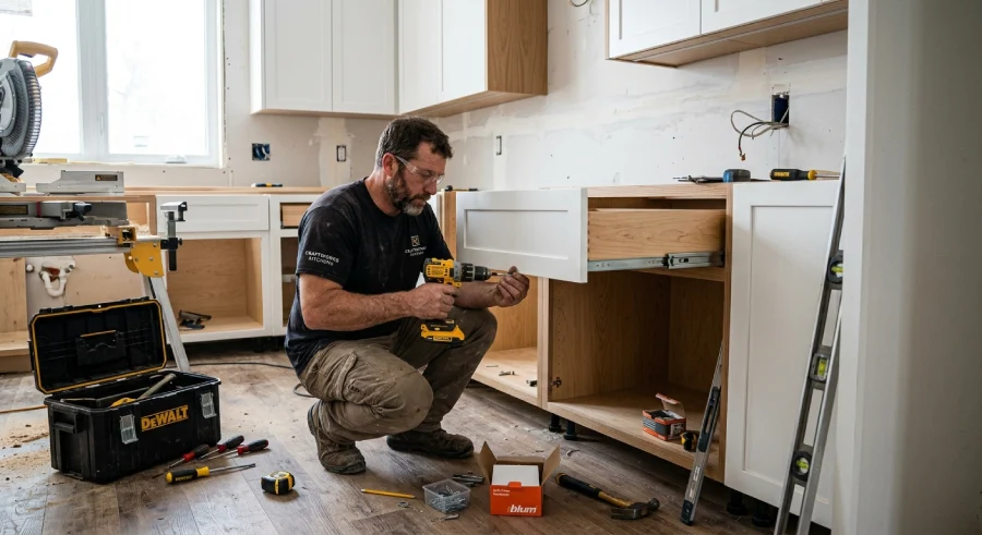 Cubitac vs Fabuwood cabinet installation and hardware setup