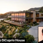 Leonardo DiCaprio House oceanfront living room with glass walls and Pacific view