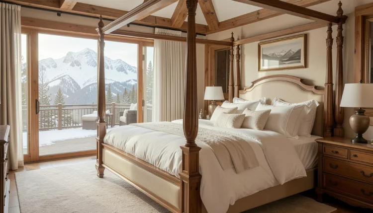 Justin Timberlake Montana bedroom with mountain views