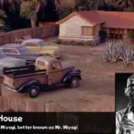 Mr Miyagi House exterior with Japanese garden and koi pond in Canoga Park Los Angeles