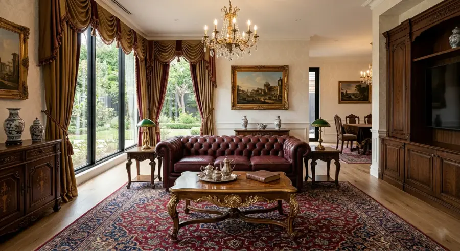 traditional decor living room classic furniture warm tones