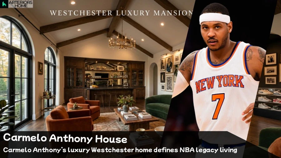 Carmelo Anthony House showcasing Westchester mansion with art-filled luxury interiors