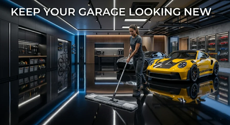 maintaining a black epoxy garage floor properly