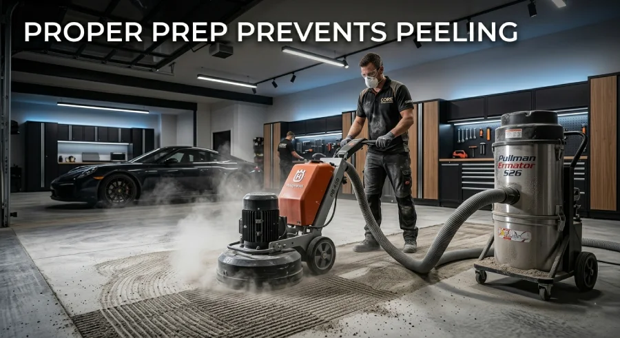 preparing concrete for black epoxy garage floor coating