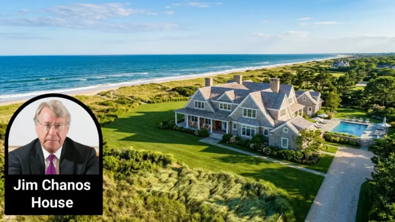The Jim Chanos house at 70 Further Lane, a three-acre oceanfront shingle-style estate in East Hampton, New York.