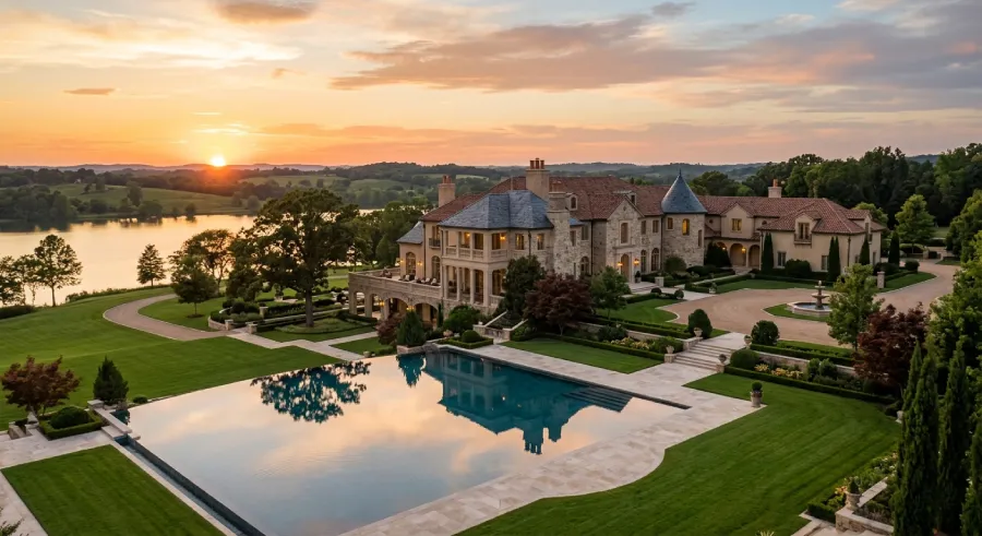 Large estate being prepared for sale with calm empty luxury grounds