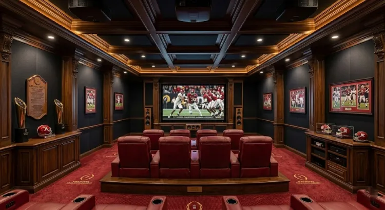 Nick Saban house private luxury home theater room