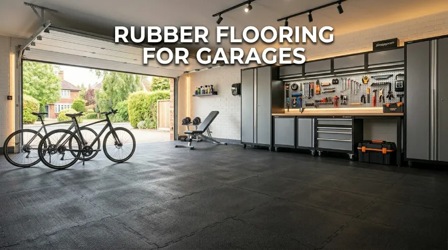 Rubber matting garage flooring idea for UK garages