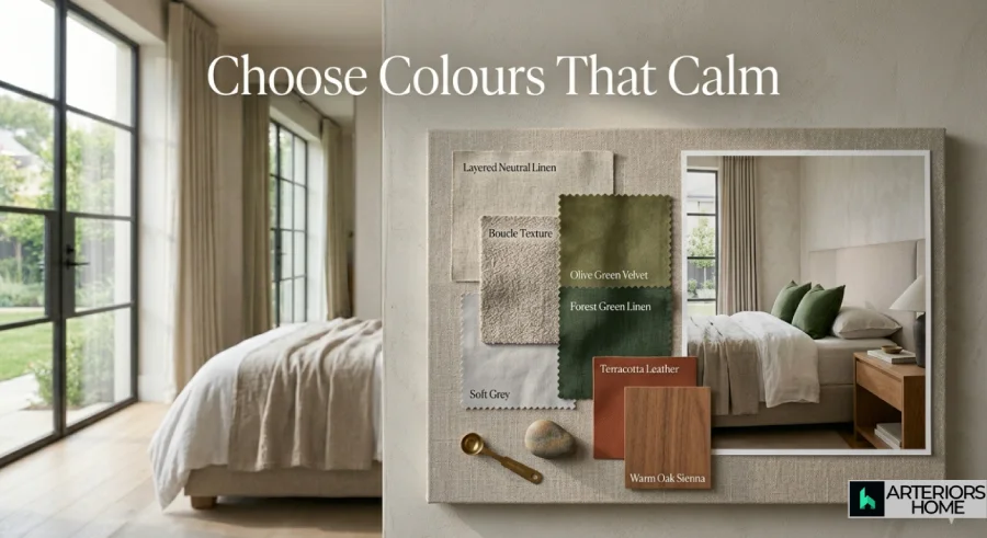 Designing a bedroom using balanced colour palettes