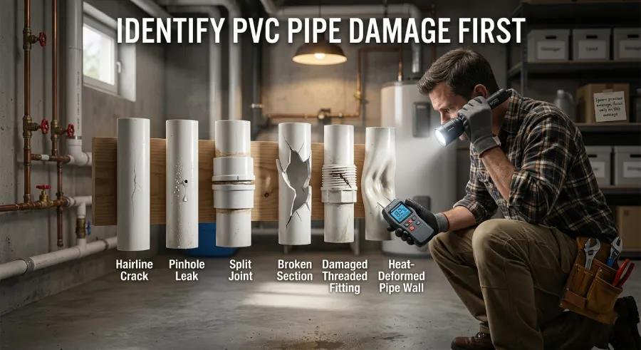 How To Repair PVC Pipes starts with identifying damage correctly