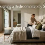 Designing a bedroom with layout lighting and calming decor