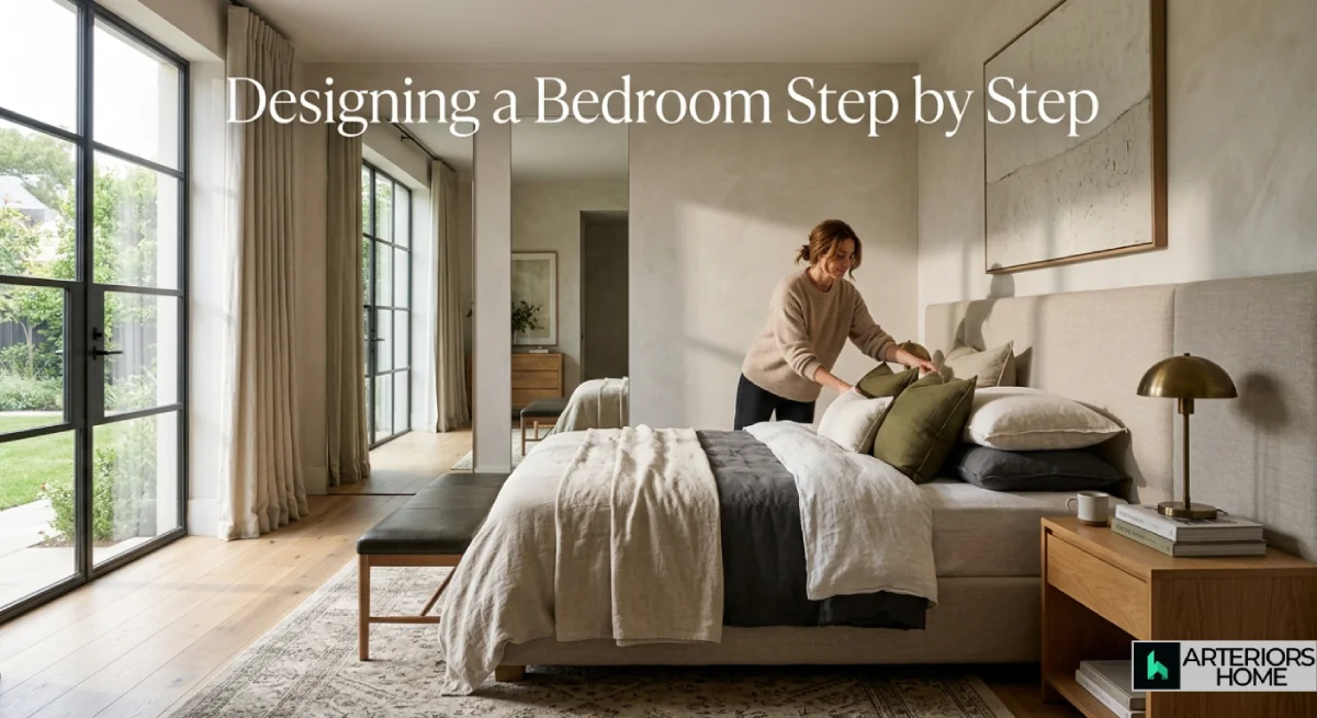 Designing a bedroom with layout lighting and calming decor