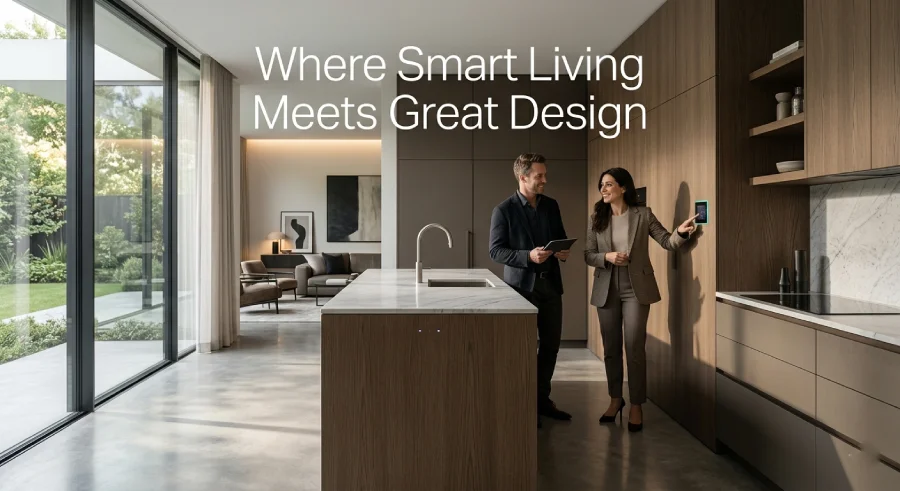 Technology and Design in Smart Homes integrated into stylish interiors
