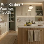 Soft kitchen design with warm colours and natural textures