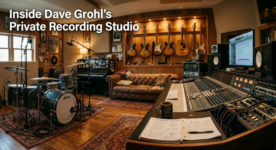 Dave Grohl house private recording studio with professional music equipment